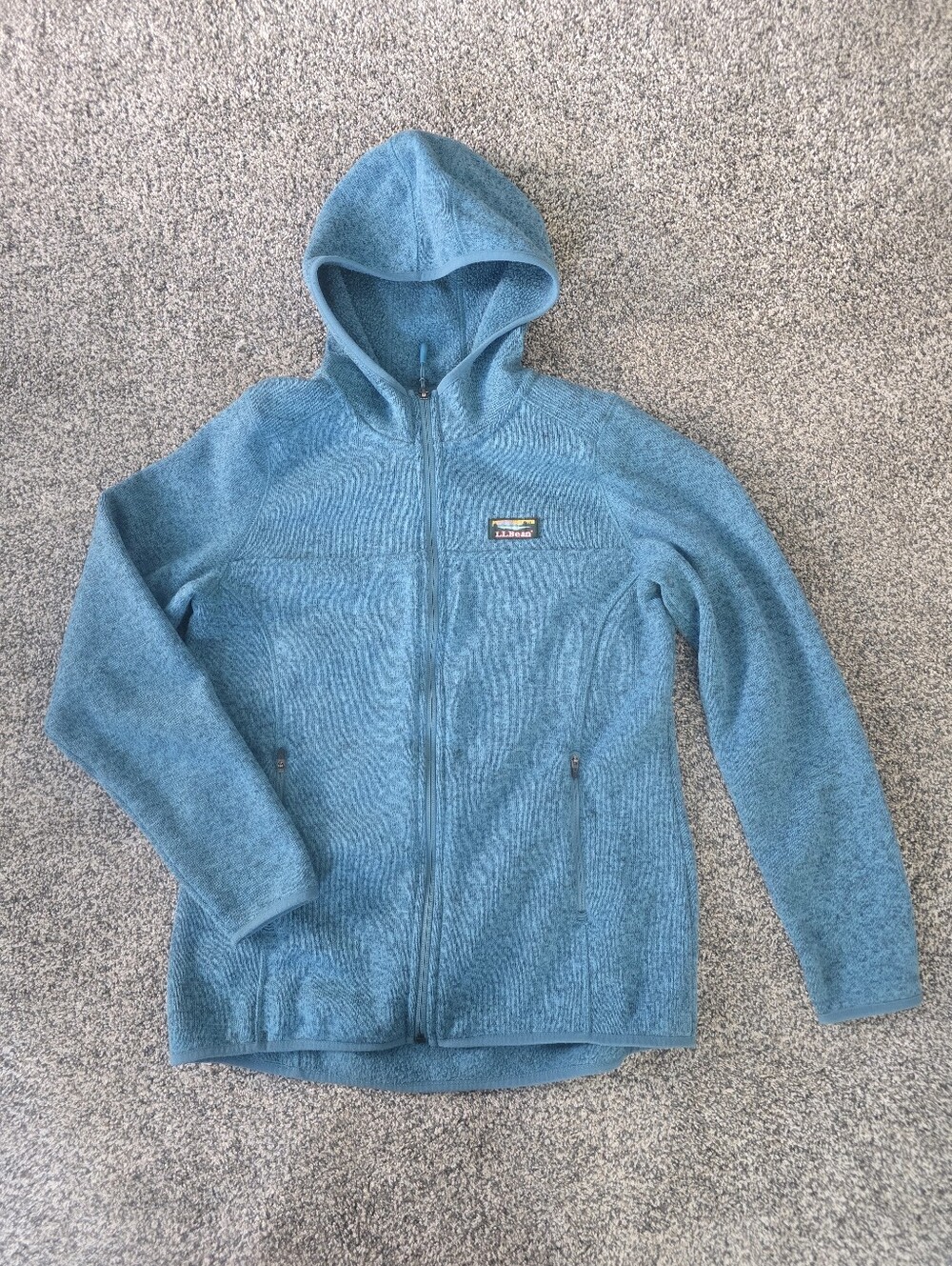 L.L. Bean Women's Sweater Fleece Full-Zip Hooded Jacket Teal Size Small